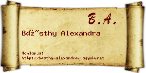Básthy Alexandra névjegykártya
